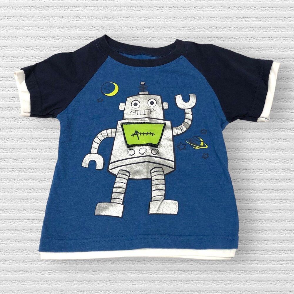 Nannette Kids 24m Robot Lift Flap Tee Shirt